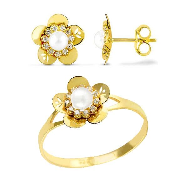JUEGO COMUNION JOHANA. ORO 18K