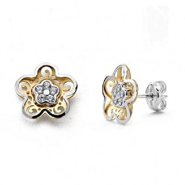 PENDIENTES BOSQUE. ORO 18K