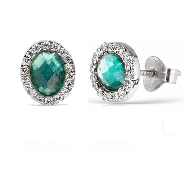 PENDIENTES OB VERDE 11X9MM ORO