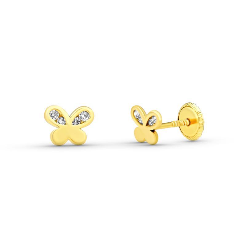 PENDIENTES MARIPOSA. ORO 18K