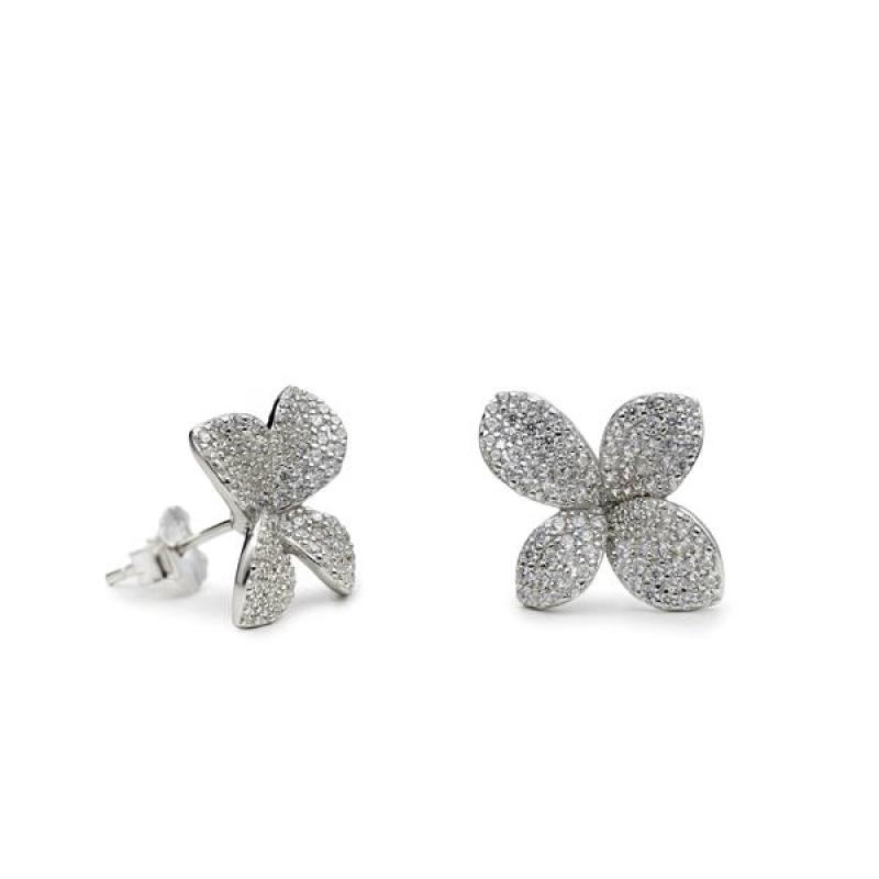 PENDIENTES FLORA. PLATA