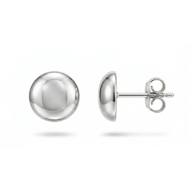 PENDIENTE MEDIA PERLA 16MM PLATA 