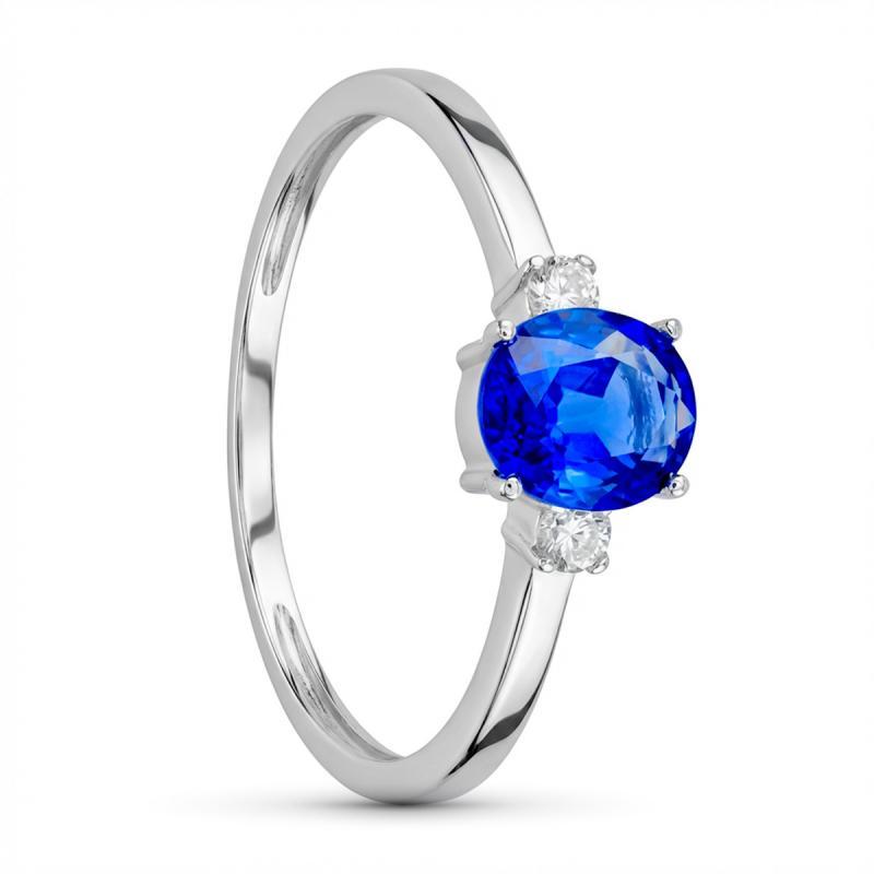 ANILLO ZAFIRO BRILLANTES ORO 18K