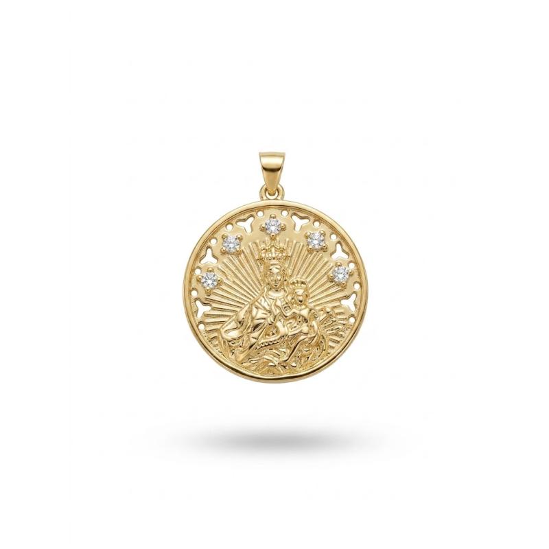 MEDALLA VIRGEN DEL CARMEN PLATA CHAPADA