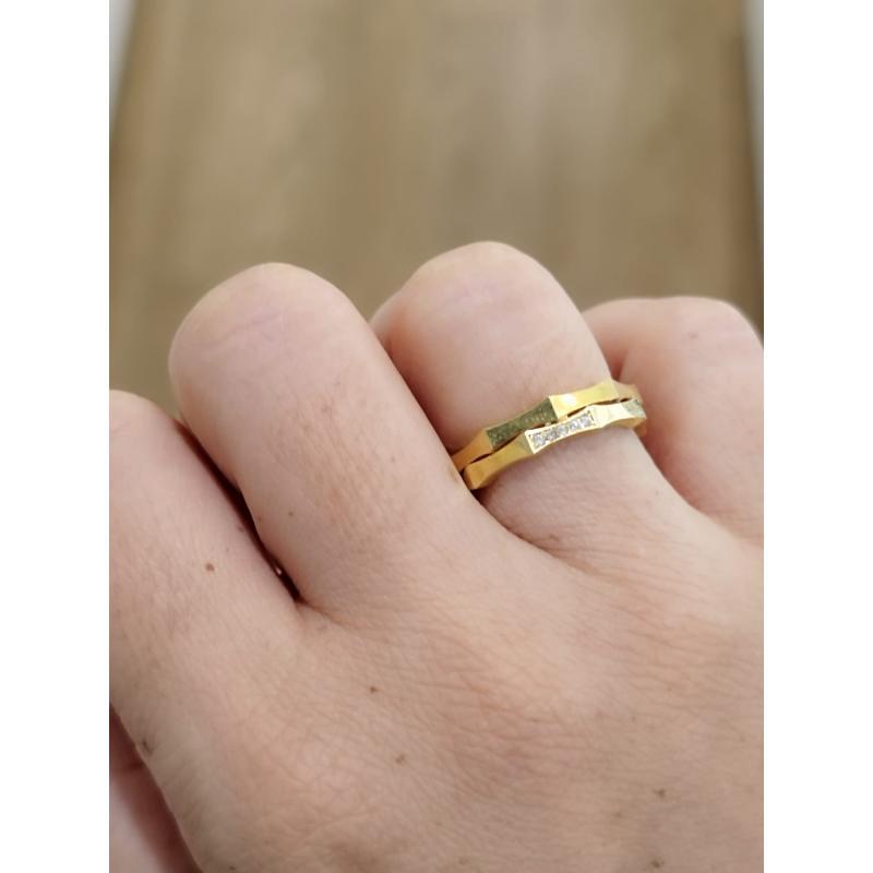 ANILLO BAMBU. ORO 18K