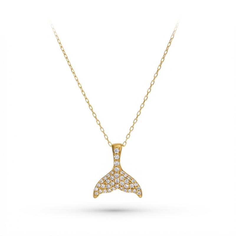 GARGANTILLA COLA DE BALLENA (CIRCONITAS) ORO 18K