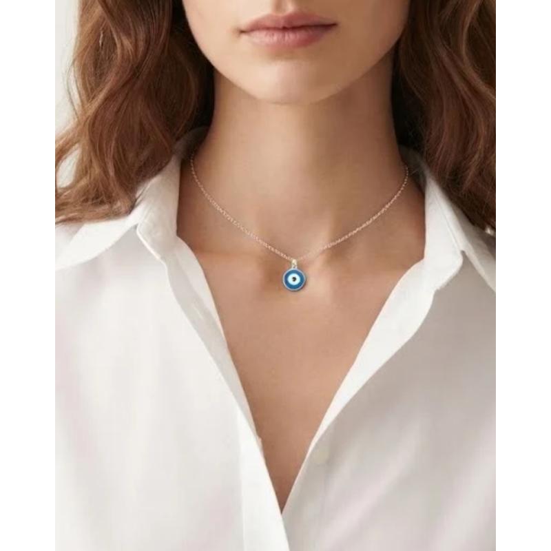 GARGANTILLA OJO TURCO PLATA