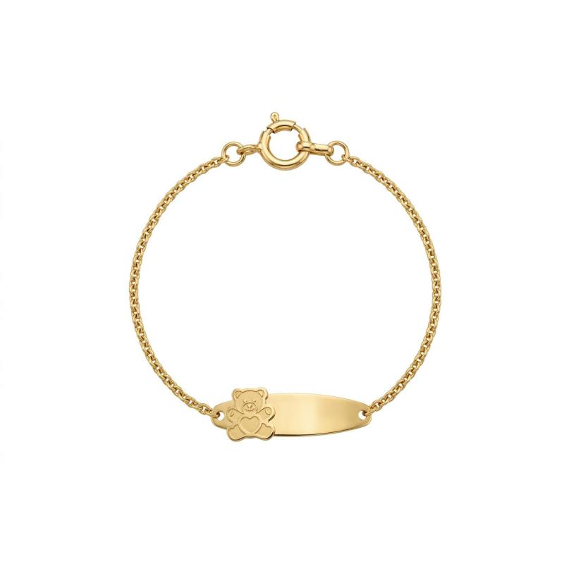 ESCLAVA BEBE CHAPA OVAL OSITO CORAZON 6,5 BIC/SAY