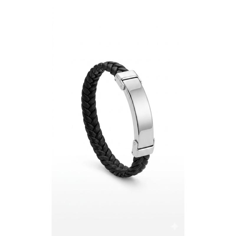 PULSERA CUERO ACERO