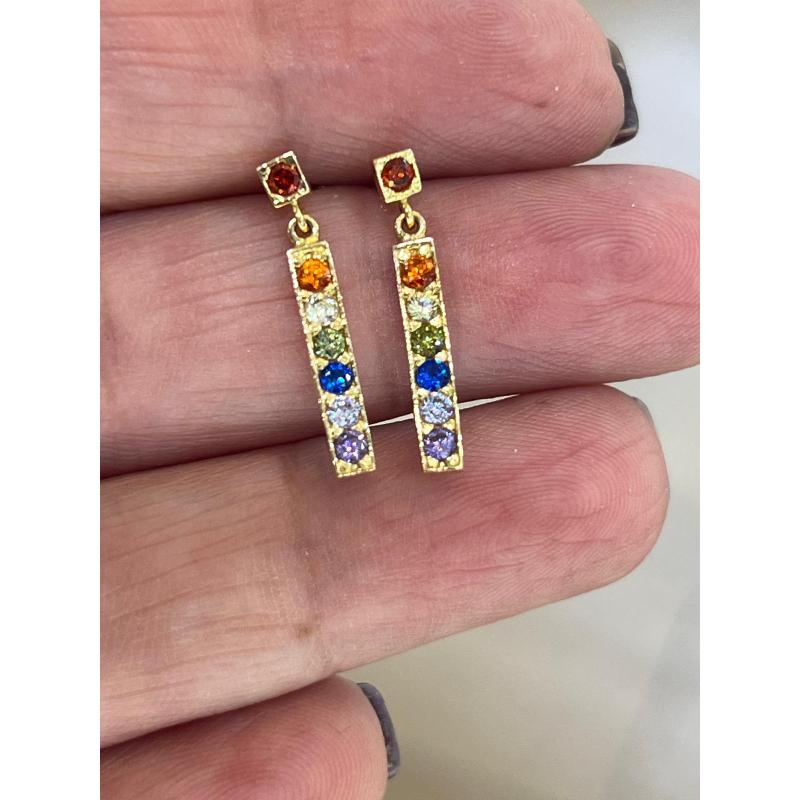 PENDIENTES ARCOIRIS ORO 18K