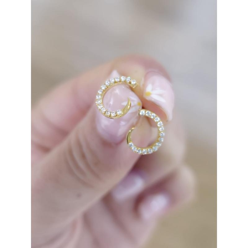PENDIENTES  PARENTESIS 9MM, ORO 18K