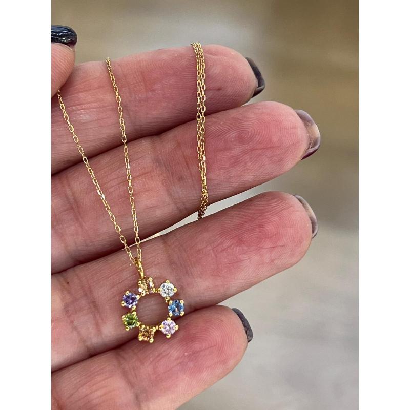 GARGANTILLA CIRCULO COLOR. ORO 18K