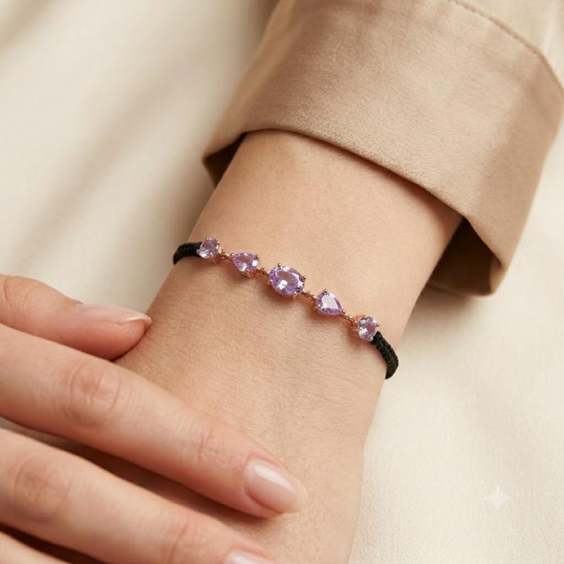 PULSERA AMATISTA PLATA 