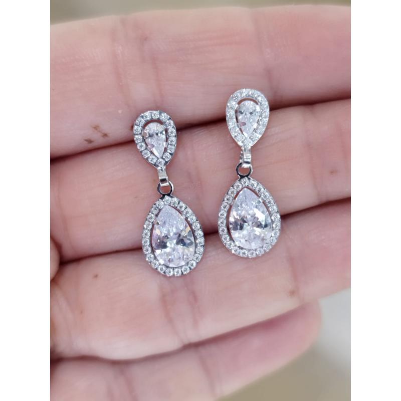 PENDIENTES CRISTALIA. ORO 18K