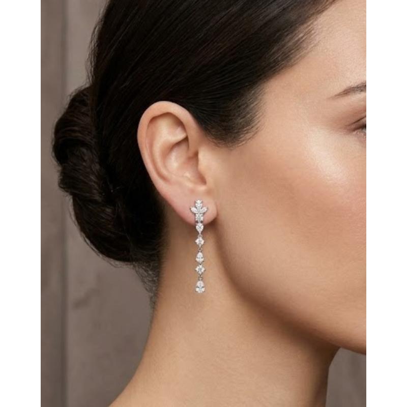 PENDIENTES CASCADA BLANCA. PLATA SALVATORE