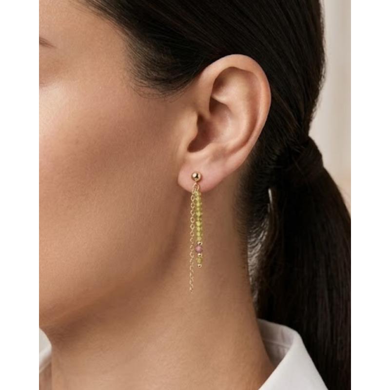 PENDIENTES CADENITA PLATA BAÑADA EN ORO