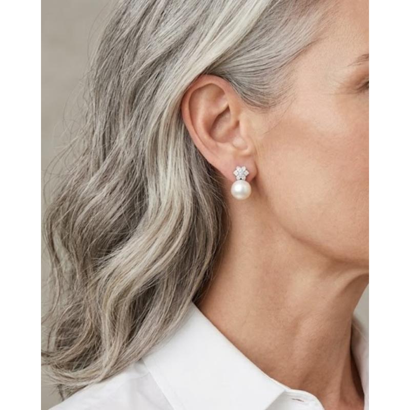 PENDIENTES ROSETON PLATA