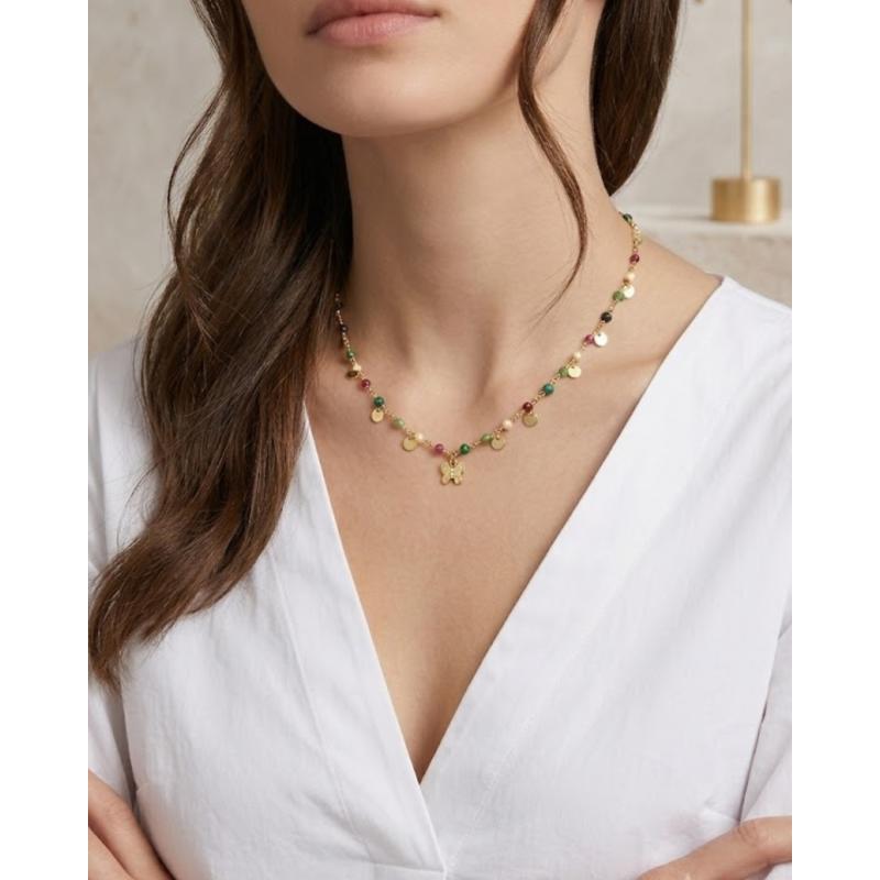 COLLAR MARIPOSA PLATA. LUXENTER