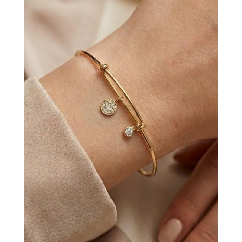 PULSERA PLATA MEDIA CAÑA COLGANTE CRUZ SALVATORE