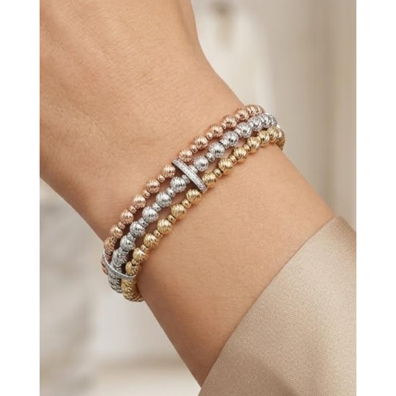 PULSERA TRIADA TRICOLOR PLATA