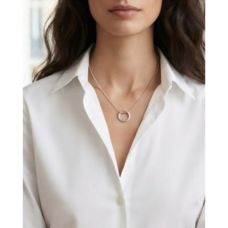 COLLAR CIRCULO PLATA