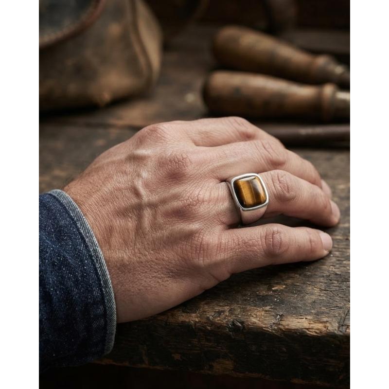 ANILLO HOMBRE RUIZ OJO DE TIGRE 