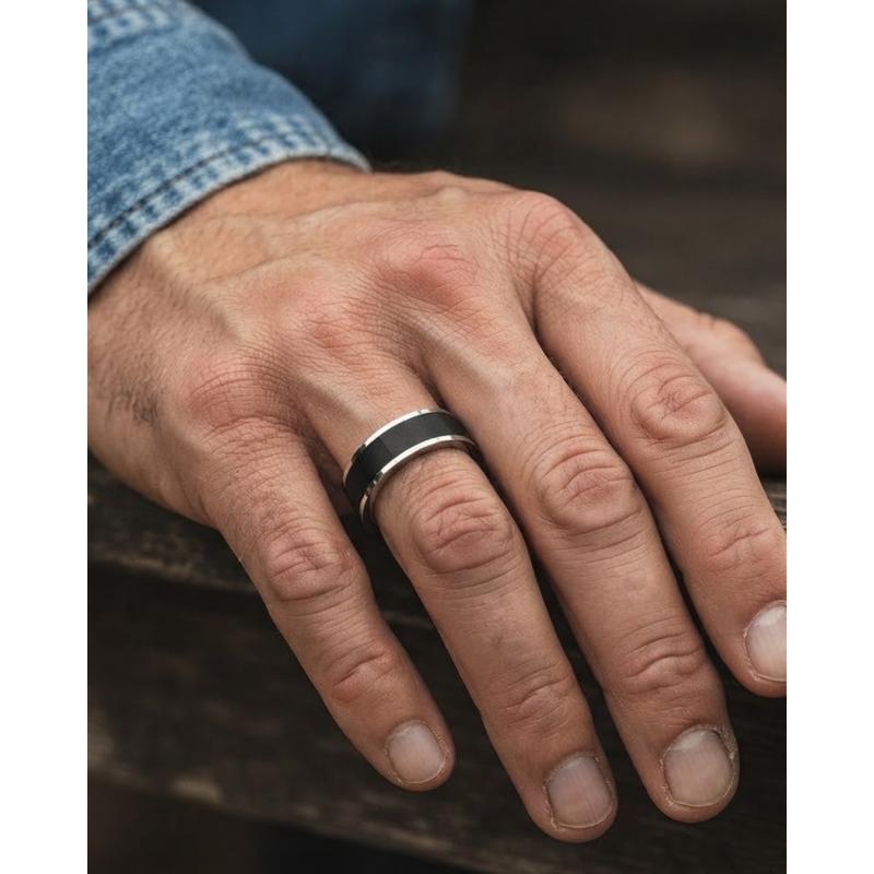 ANILLO HOMBRE ACERO-BLACK T-24 CERAMIC