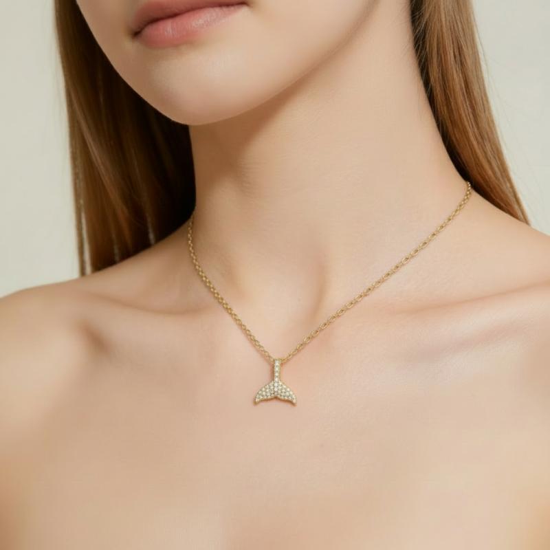 GARGANTILLA COLA DE BALLENA (CIRCONITAS) ORO 18K