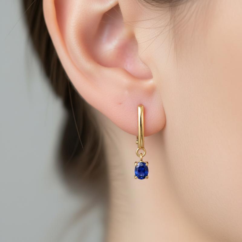 PENDIENTES KATRINA ZAFIRO ORO 18K