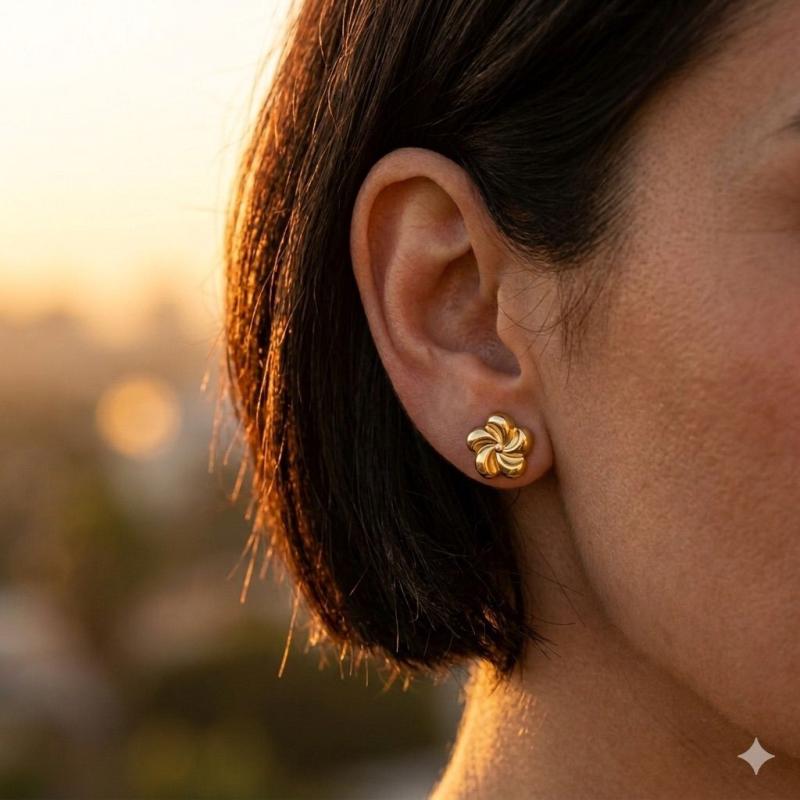 PENDIENTES PRIMAVERA. ORO 18K